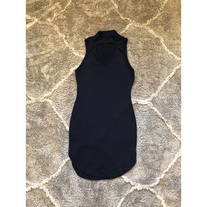 Navy Super Soft Keyhole Cut Out Dress